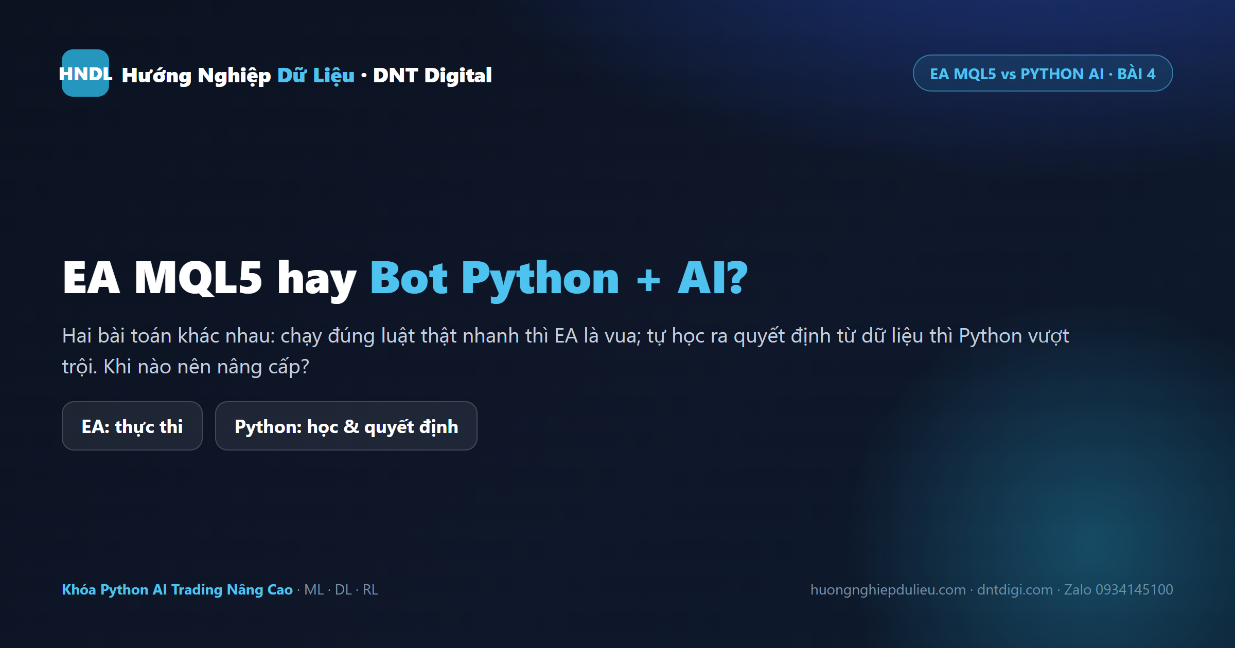 EA MQL5 hay Bot Python + AI? Khi nào nên nâng cấp