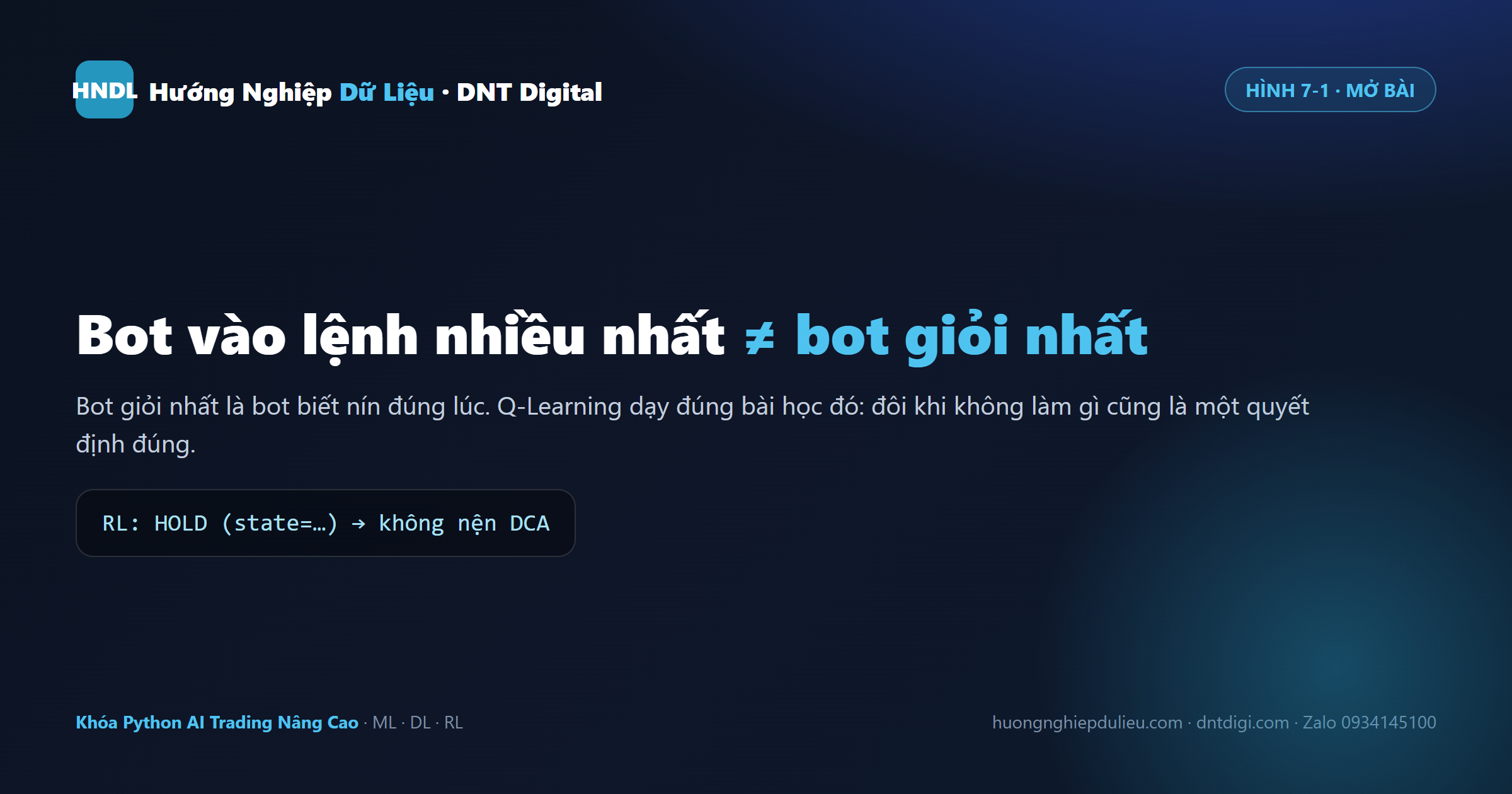 Bot giỏi nhất không phải vào lệnh nhiều nhất mà là biết nín đúng lúc — Q-Learning dạy bot đứng im khi cần