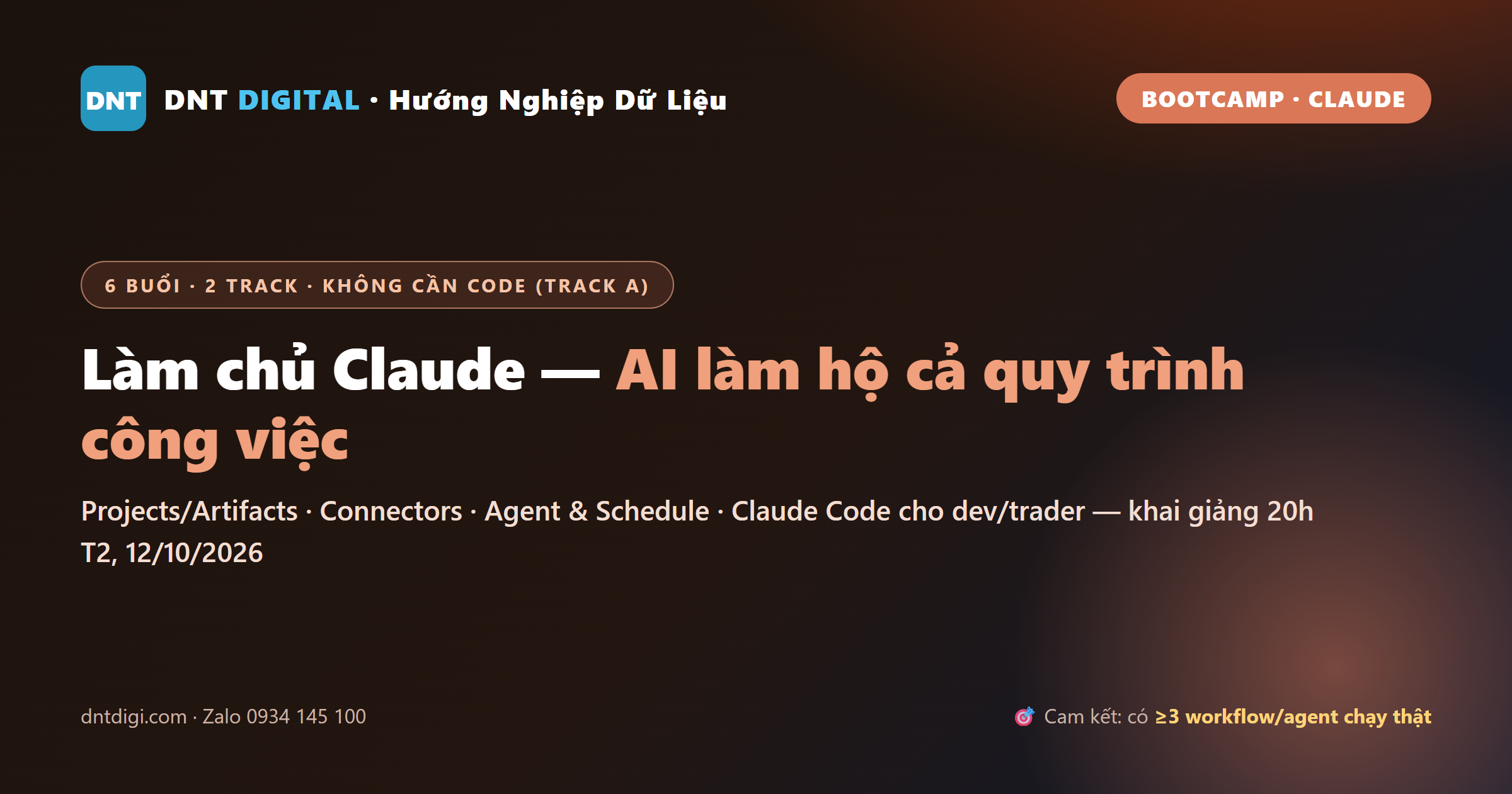 Bootcamp Claude: Làm chủ AI Agent cho công việc & code (6 buổi)