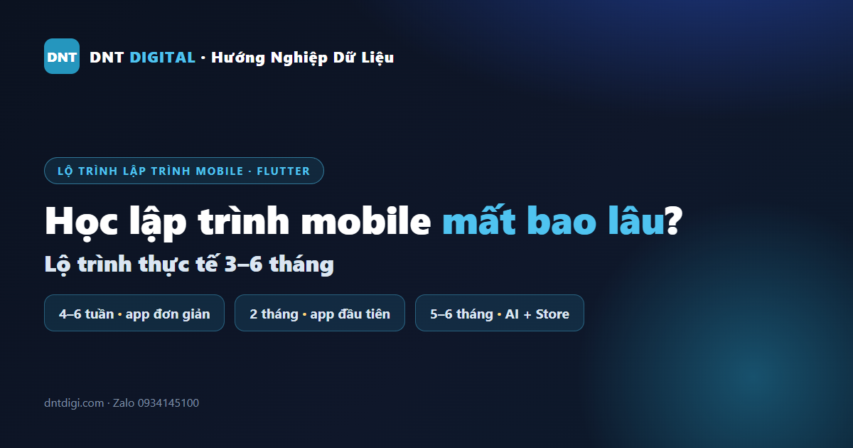 Học Lập Trình Mobile Mất Bao Lâu? Lộ Trình Thực Tế 3–6 Tháng
