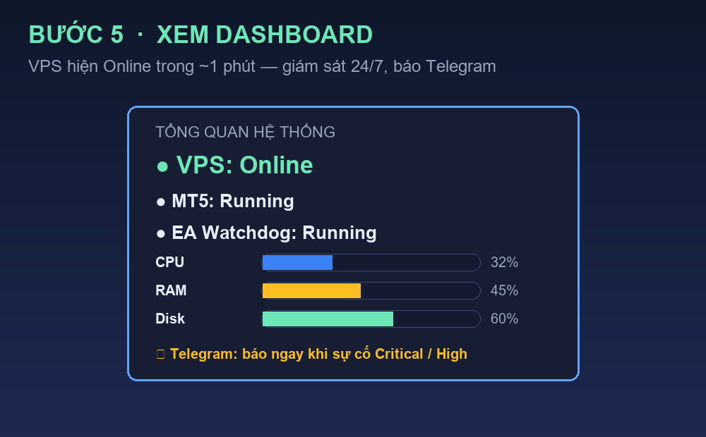 Bước 5 — Xong — xem Dashboard